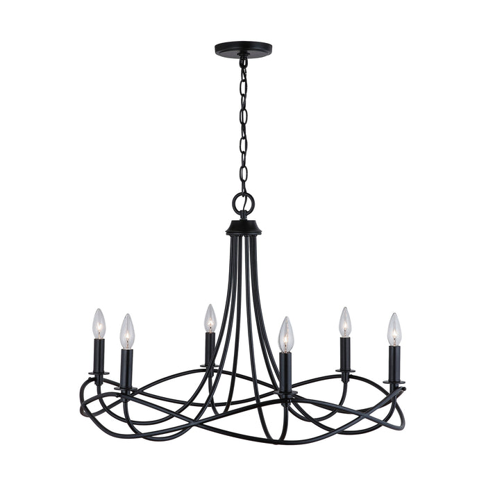 Capital Lighting 431661MB Six Light Chandelier, Matte Black