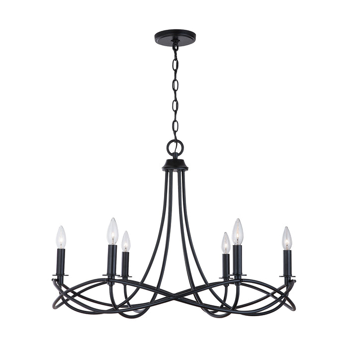 Capital Lighting 431661MB Six Light Chandelier, Matte Black