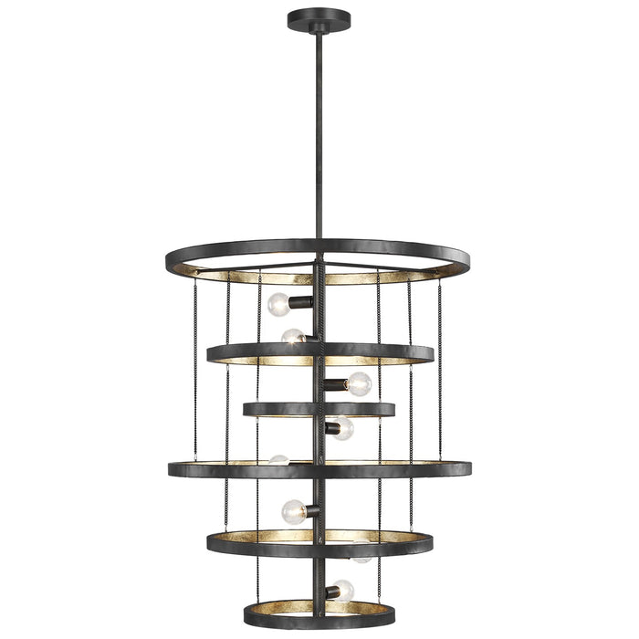 Generation Lighting F3341/8AI/ADB Eight Light Chandelier, Aged Iron
