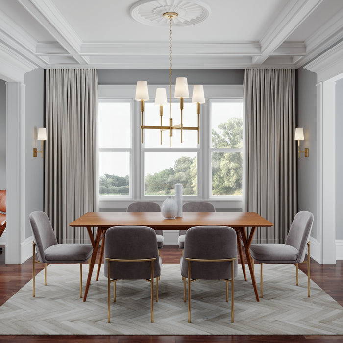 Visual Comfort Studio TC1034BBS Four Light Chandelier, Burnished Brass