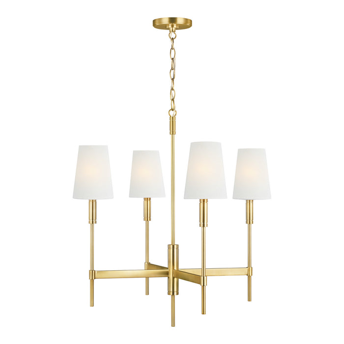 Visual Comfort Studio TC1034BBS Four Light Chandelier, Burnished Brass