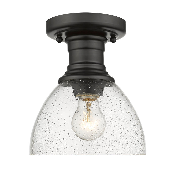 Golden 3118-SF BLK-SD One Light Semi-Flush Mount, Matte Black