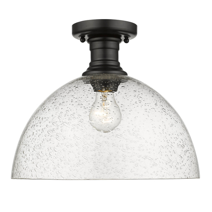 Golden 3118-SF14 BLK-SD One Light Semi-Flush Mount, Matte Black