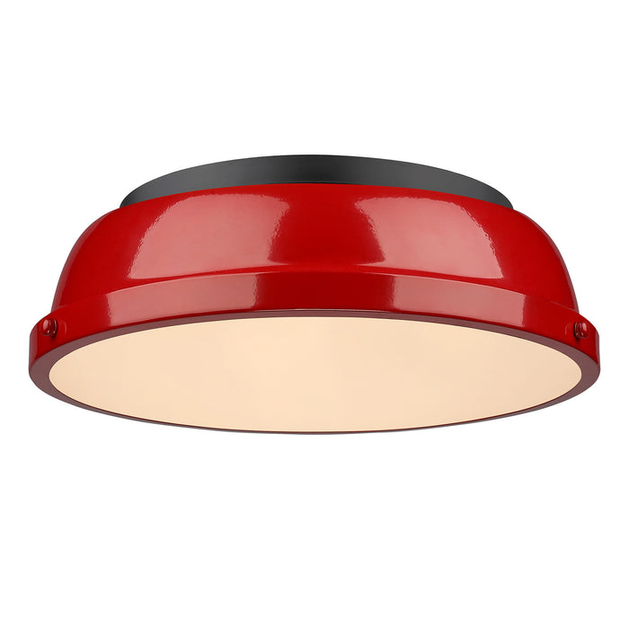 Golden 3602-14 BLK-RD Two Light Flush Mount, Matte Black