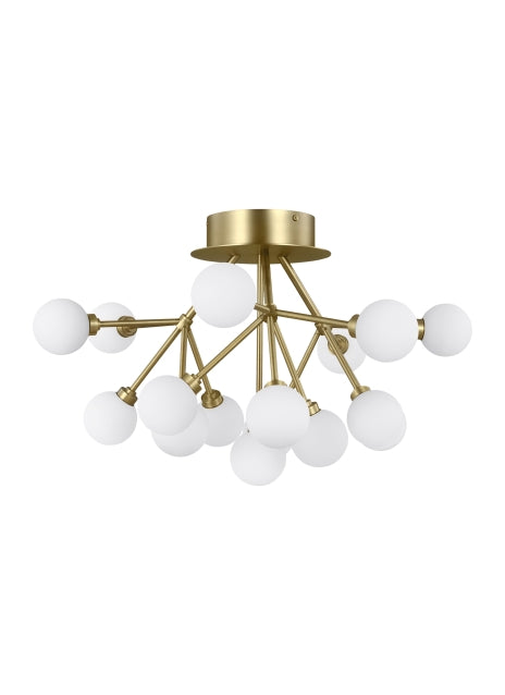 Visual Comfort Modern 700FMMRAR-LED927 LED Flush Mount, Aged Brass