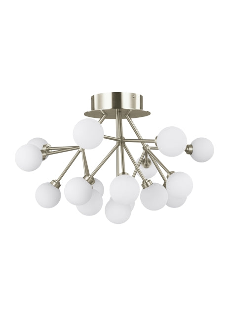 Visual Comfort Modern 700FMMRAS-LED927 LED Flush Mount, Satin Nickel
