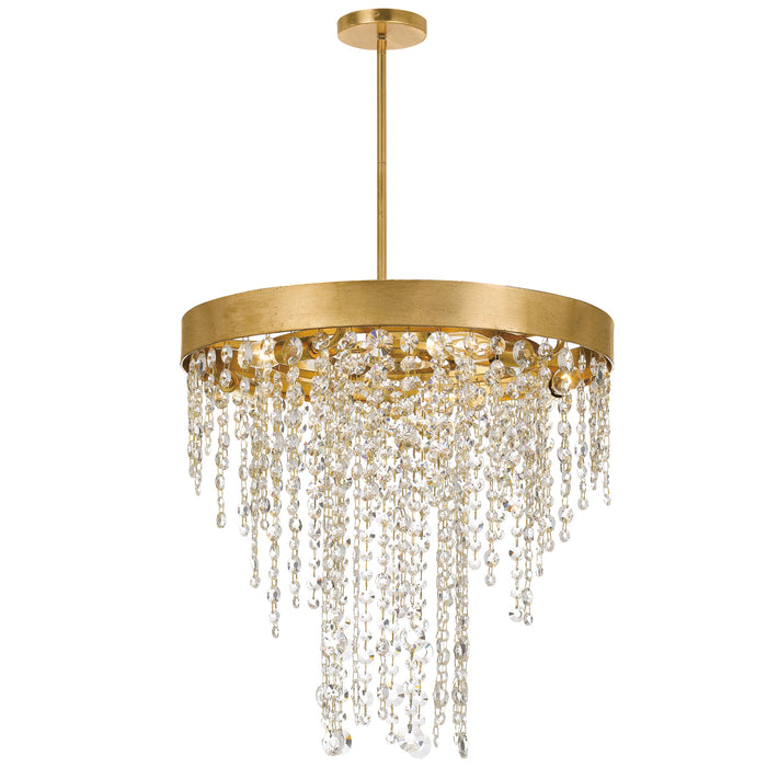 Crystorama WIN-615-GA-CL-MWP Five Light Chandelier, Antique Gold