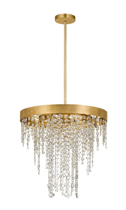 Crystorama WIN-615-GA-CL-MWP Five Light Chandelier, Antique Gold