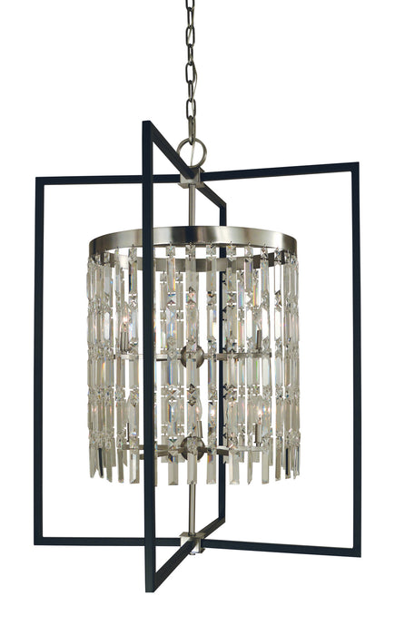Framburg 5338 BN/MBLACK Ten Light Foyer Chandelier, Brushed Nickel/Matte Black