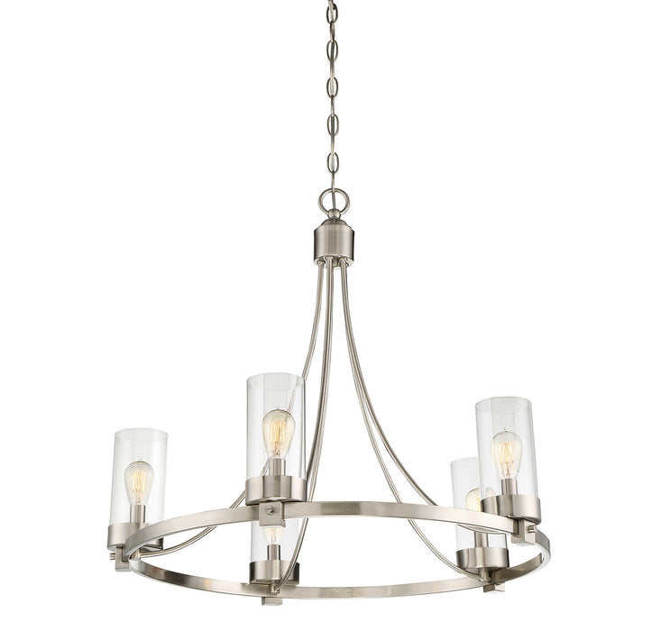 Meridian M10018BN Five Light Chandelier, Brushed Nickel