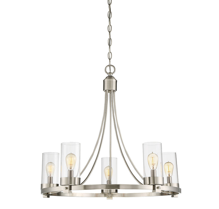 Meridian M10018BN Five Light Chandelier, Brushed Nickel
