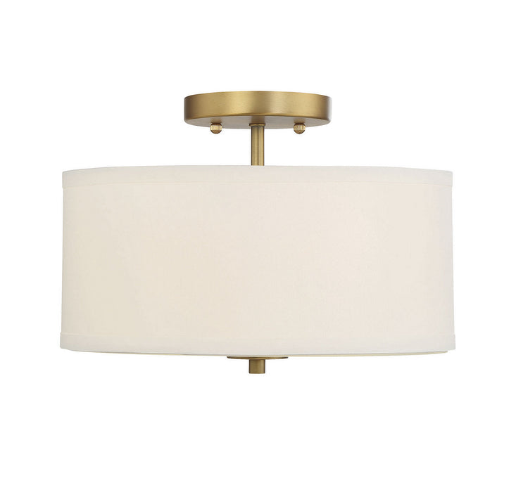 Meridian M60008NB Two Light Semi-Flush Mount, Natural Brass