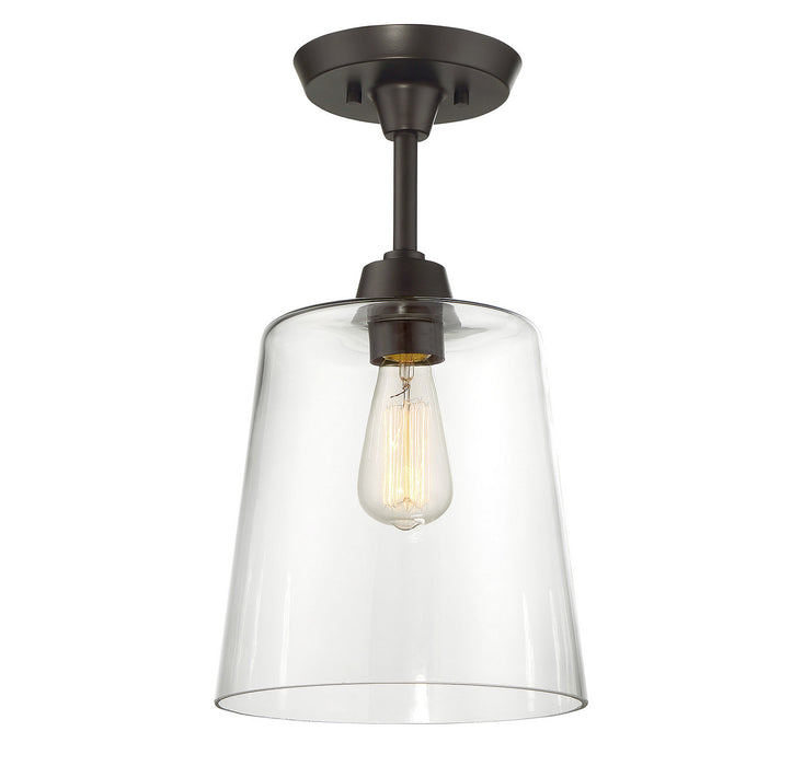 Meridian M60010ORB One Light Semi-Flush Mount, Oil Rubbed Bronze