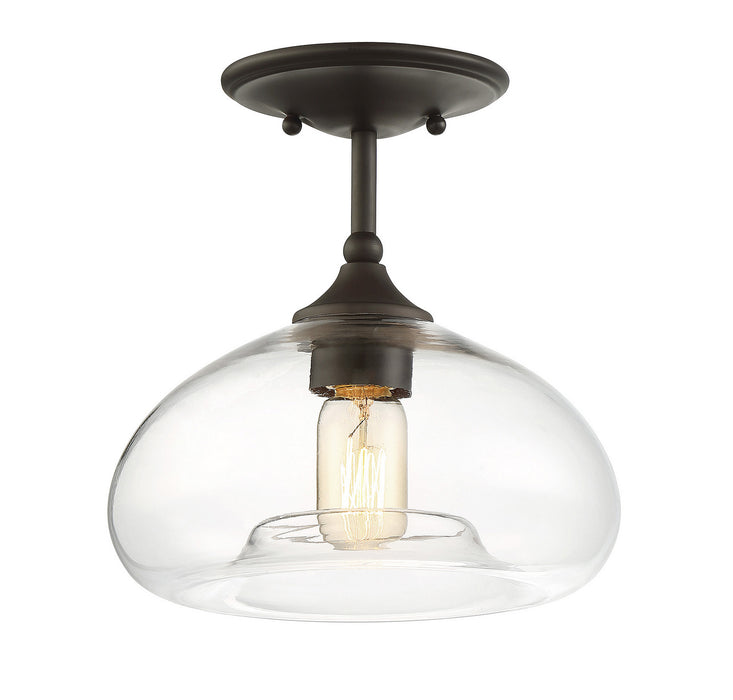 Meridian M60017ORB One Light Semi-Flush Mount, Oil Rubbed Bronze