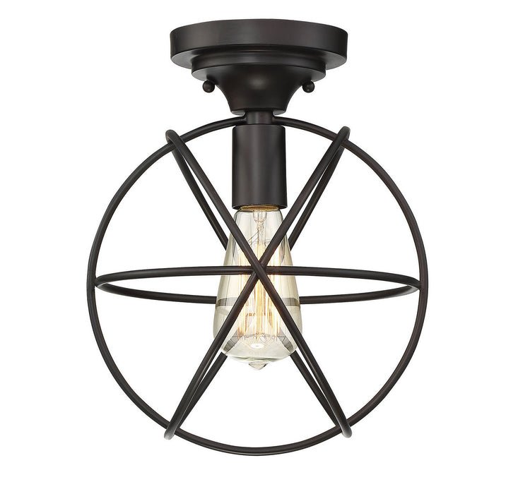 Meridian M60029ORB One Light Flush Mount, Oil Rubbed Bronze