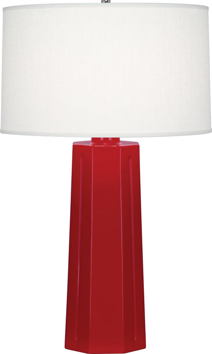 Robert Abbey RR960 One Light Table Lamp, Ruby Red Glazed Ceramic