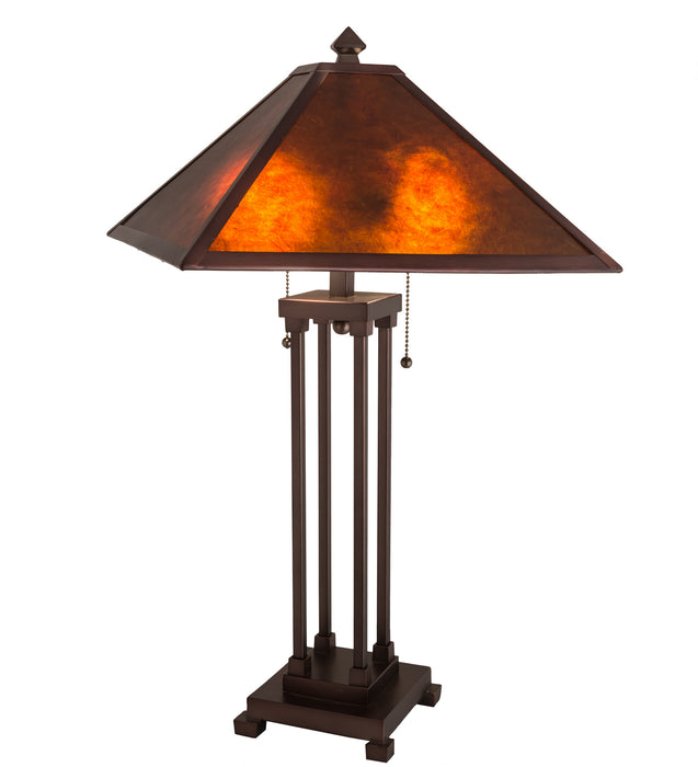 Meyda Tiffany 218344 Two Light Table Lamp, Mahogany Bronze