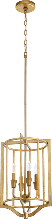 Quorum 6814-4-74 Four Light Pendant, Gold Leaf