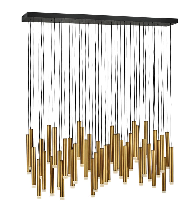 Fredrick Ramond FR49909HBR LED Linear Pendant, Heritage Brass