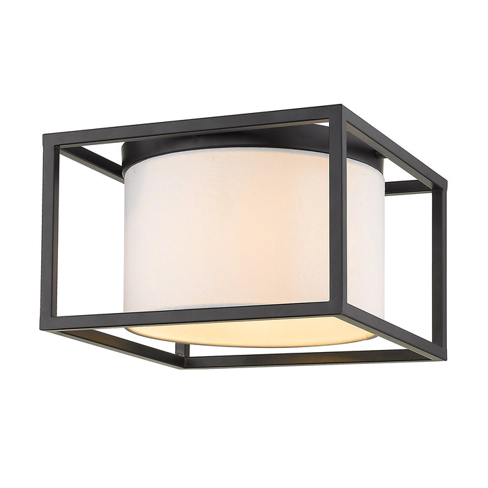 Golden 2243-FM BLK-MWS Two Light Flush Mount, Matte Black