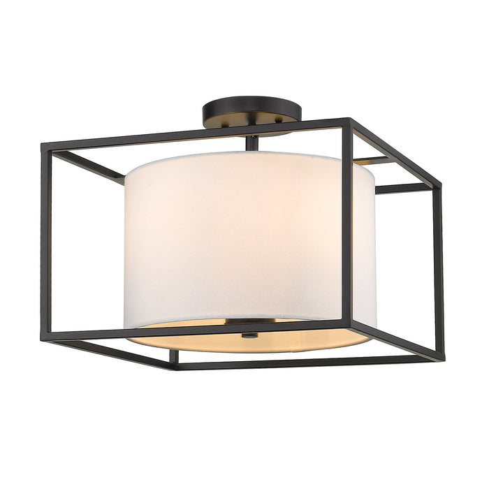 Golden 2243-SF BLK-MWS Three Light Semi-Flush Mount, Matte Black