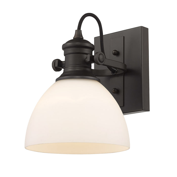 Golden 3118-BA1 RBZ-OP One Light Bath Vanity, Rubbed Bronze