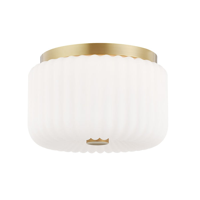 Mitzi H340502-AGB Two Light Flush Mount, Aged Brass