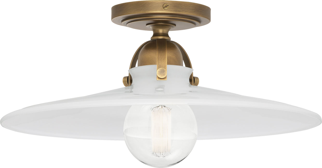 Robert Abbey 614 One Light Flushmount, Warm Brass