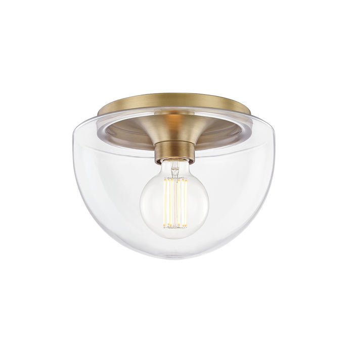 Mitzi H284501S-AGB One Light Flush Mount, Aged Brass