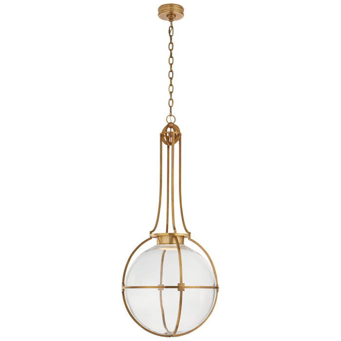 Visual Comfort Signature CHC 5479AB-CG LED Pendant, Antique-Burnished Brass
