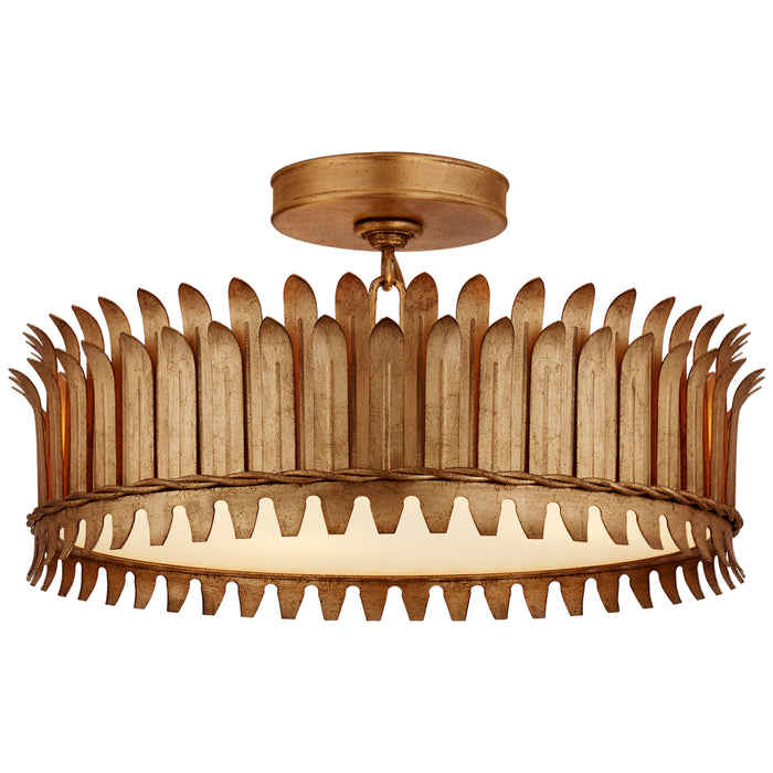 Visual Comfort Signature SK 4206GI LED Semi-Flush Mount, Gilded Iron