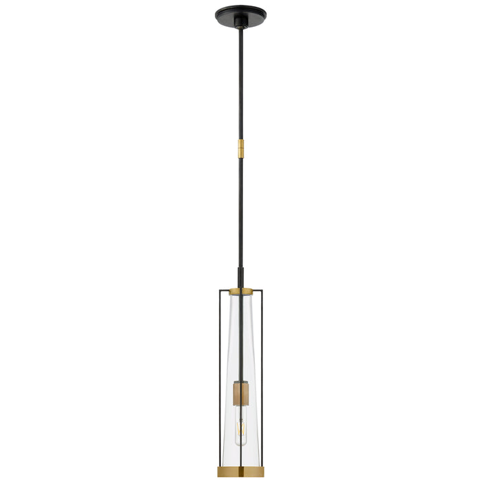 Visual Comfort Signature TOB 5276BZ/HAB-CG One Light Pendant, Bronze and Brass