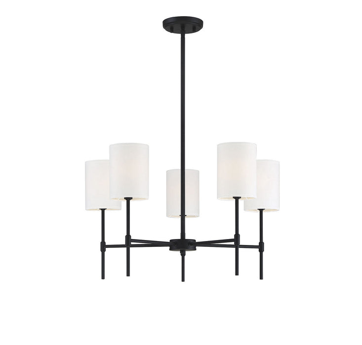 Meridian M10067MBK Five Light Chandelier, Matte Black
