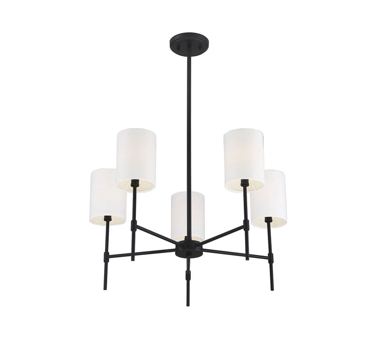 Meridian M10067MBK Five Light Chandelier, Matte Black