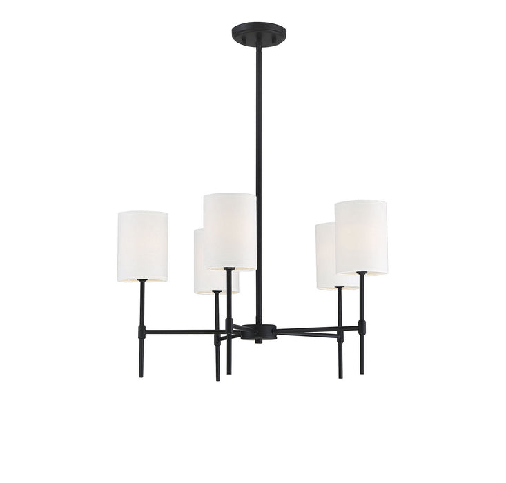 Meridian M10067MBK Five Light Chandelier, Matte Black