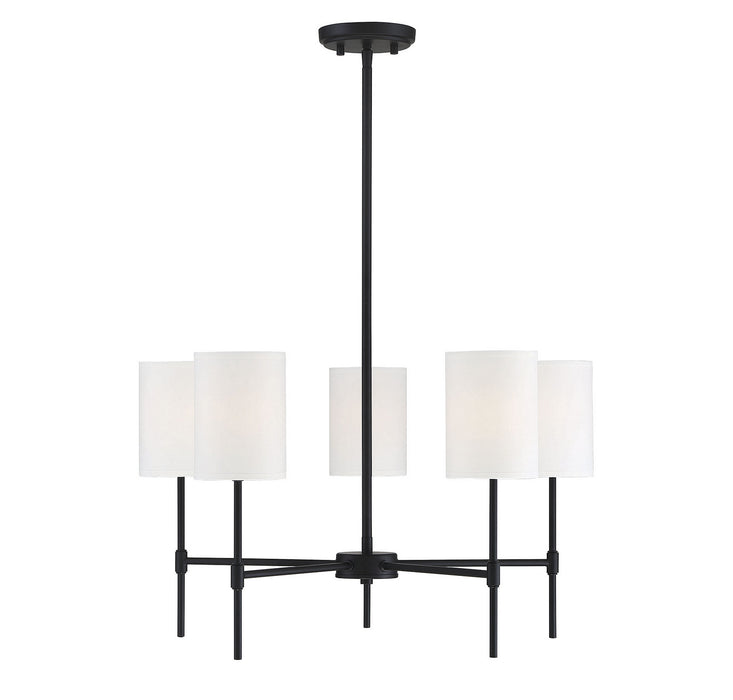 Meridian M10067MBK Five Light Chandelier, Matte Black