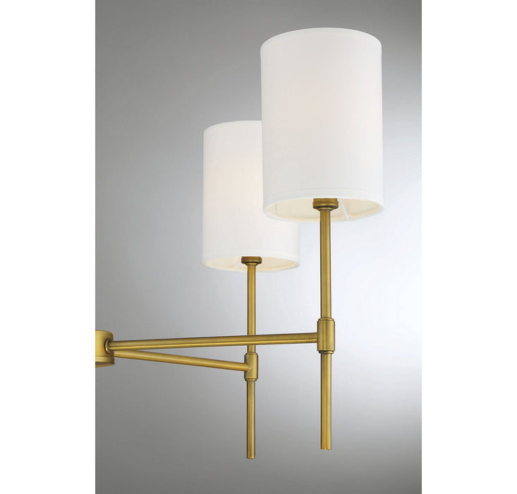 Meridian M10067NB Five Light Chandelier, Natural Brass