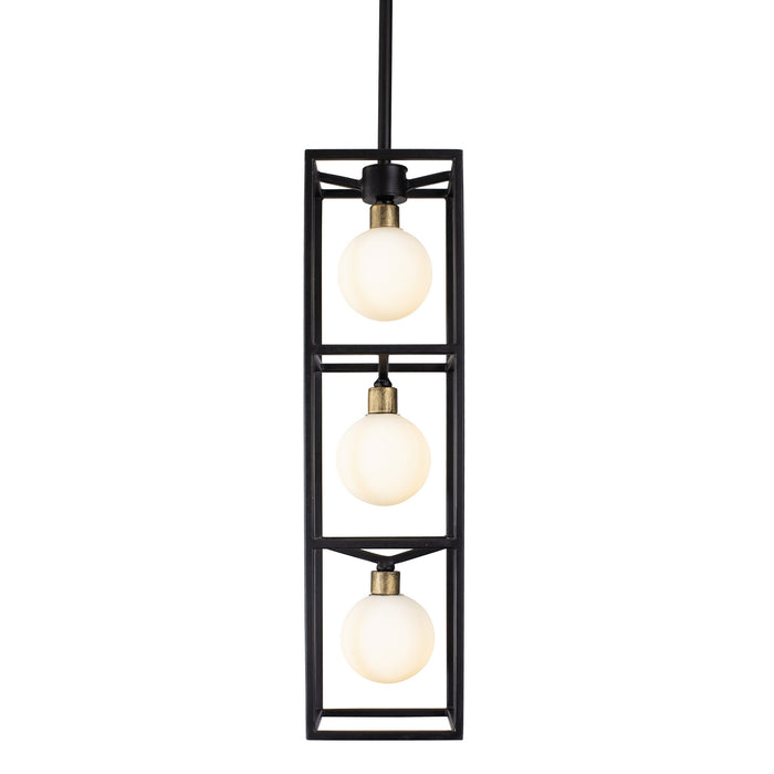 Varaluz 325F03CBHG Three Light Foyer Pendant, Carbon/Havana Gold