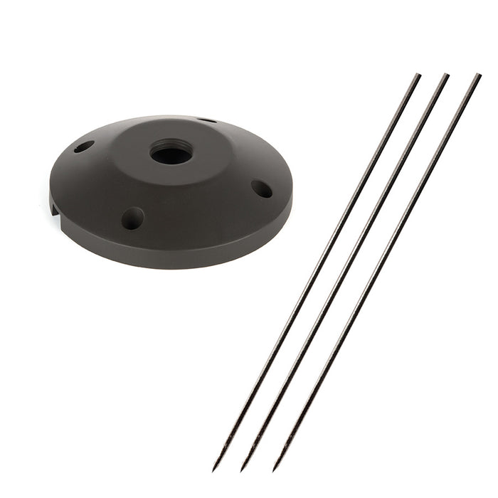 W.A.C. Lighting 5000-SCP-BK Surface Mount Flange/Stake, Black On Aluminum