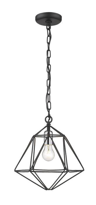 Z-Lite 918MP-MB-CH One Light Pendant, Matte Black + Chrome