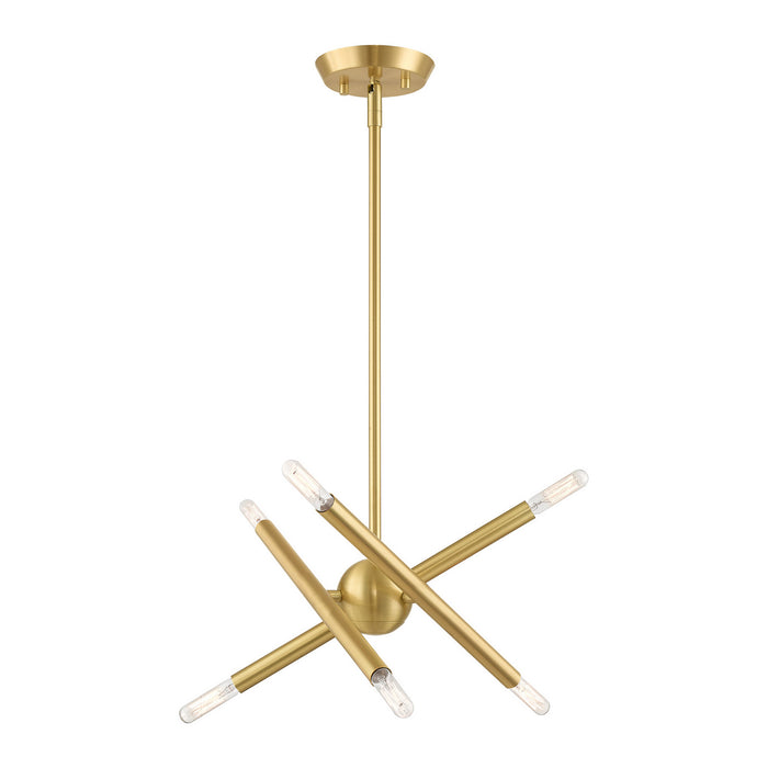 Livex Lighting 46773-12 Six Light Chandelier, Satin Brass