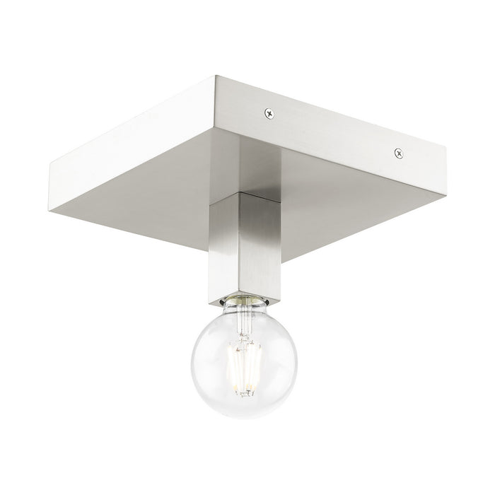 Livex Lighting 49210-91 One Light Flush Mount, Brushed Nickel