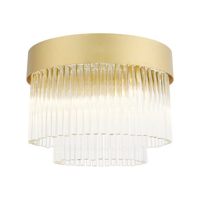 Livex Lighting 49827-33 Four Light Flush Mount, Soft Gold