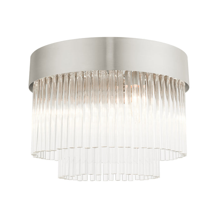 Livex Lighting 49827-91 Four Light Flush Mount, Brushed Nickel