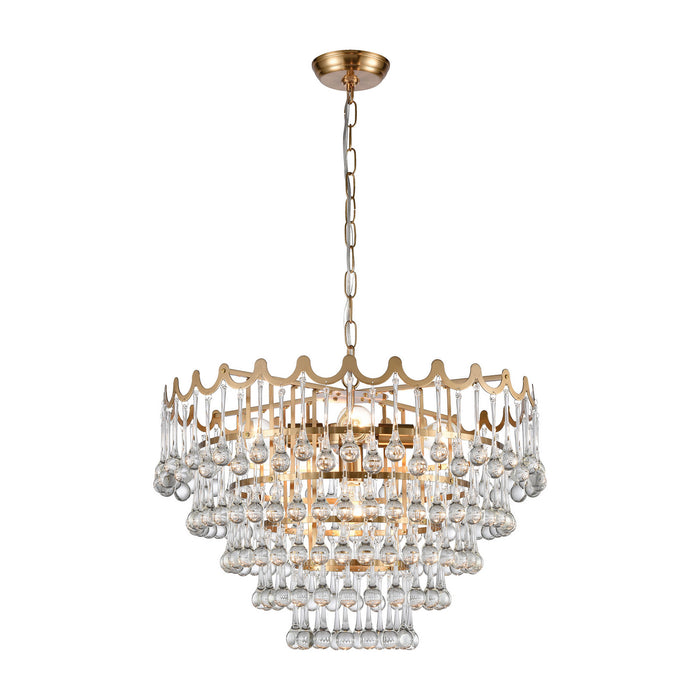 ELK Home D4152 Five Light Chandelier, Aged Brass