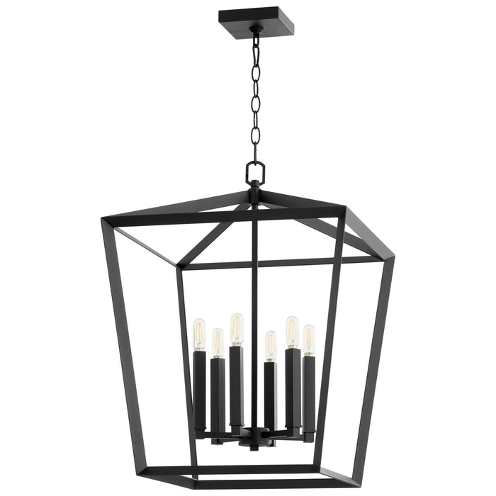 Cyan 10376 Six Light Chandelier, Noir