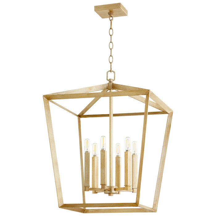 Cyan 10380 Six Light Chandelier, Aged Silver Leaf