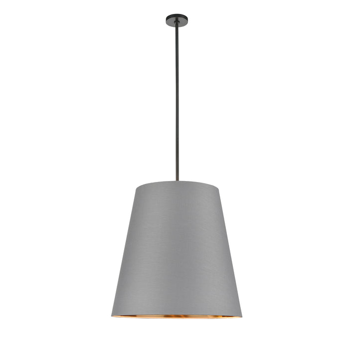 Alora PD311025UBGG Three Light Pendant, Gray Linen With Gold Parchment/Urban Bronze