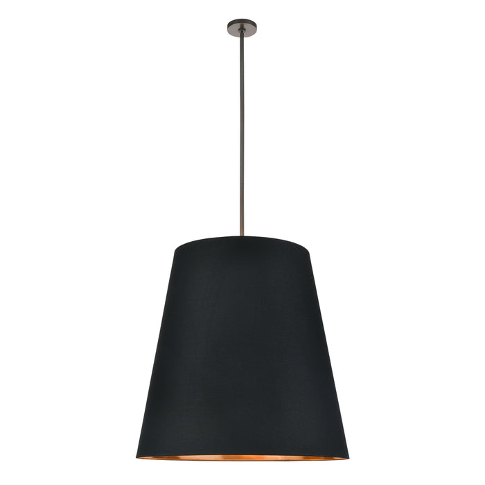 Alora PD311030UBBG Three Light Pendant, Black Linen With Gold Parchment/Urban Bronze
