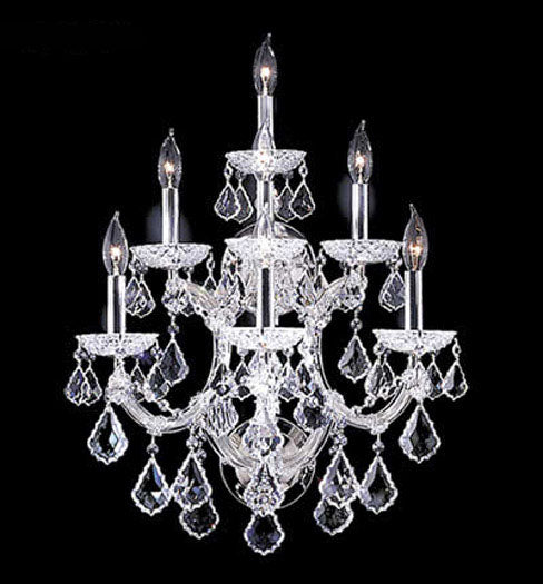 James R. Moder 91807S22 Seven Light Wall Sconce, Silver